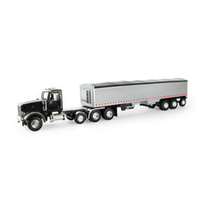 Load image into Gallery viewer, 1/16 BIG ROADS Lights & Sounds Black Peterbilt Model 367 With Grain Trailer