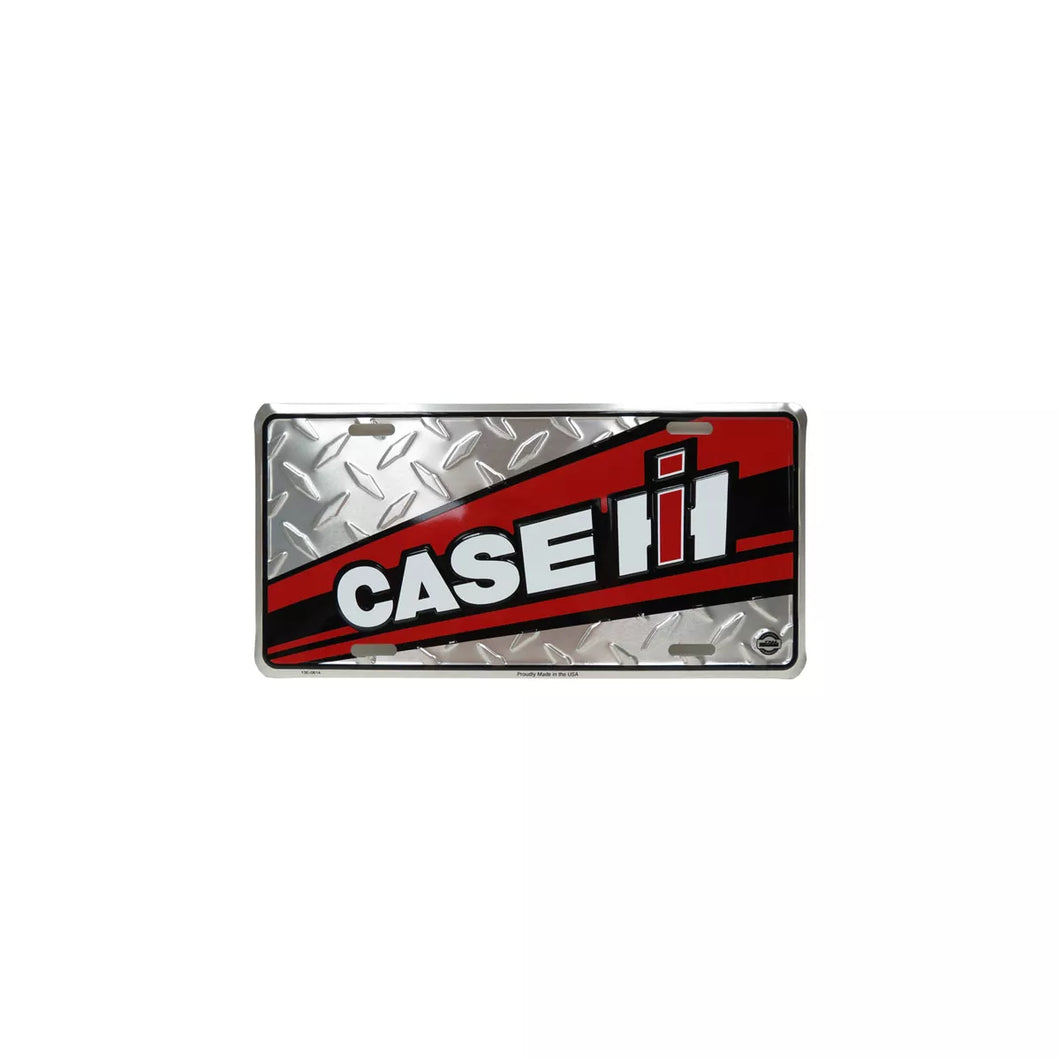 Case IH Red Splash on Diamond License Plate