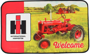 IH Farmall Cub Tractor in Field Scene Welcome Mat, 30in x 17.75in