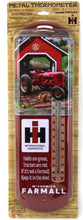 Load image into Gallery viewer, IH McCormick Farmall H Tractor Scene Metal Thermometer, 5.125in x 17.375in
