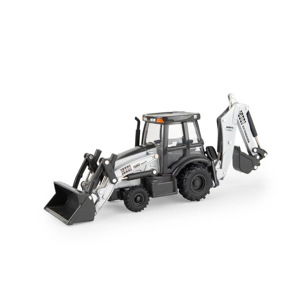 1/50 JI Case 580 Super N Backhoe Loader, Silver Signature Limited Edition, ERTL Prestige Collection