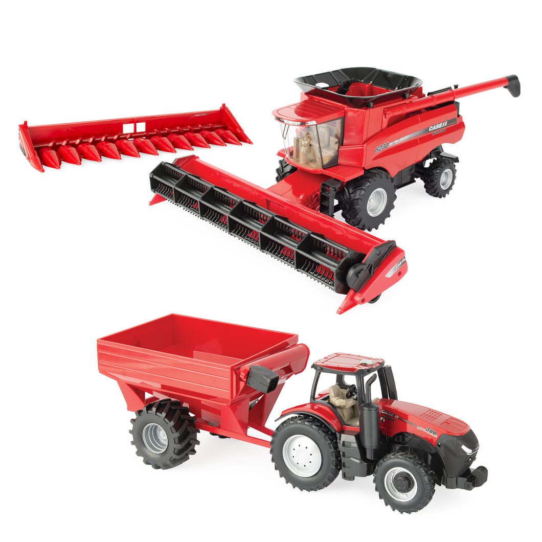 1/32 Case IH Harvesting Set With AFS Connect Magnum 380, Grain Cart & 8230 Combine W/ 2 Heads