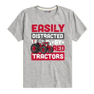 Easily Distracted Red Tractors Boys Short Sleeve Tee