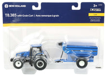Load image into Gallery viewer, 1/64 New Holland T8.385 Tractor with Blue J&amp;M Grain Cart by ERTL
