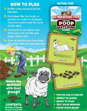 Load image into Gallery viewer, Old MacDonald's Farm Animal Poop Matching Game
