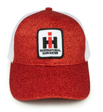 Load image into Gallery viewer, IH Hat, Red/White Mesh Glitter
