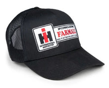 Load image into Gallery viewer, Farmall IH Logo Hat, Black Mesh Trucker Style
