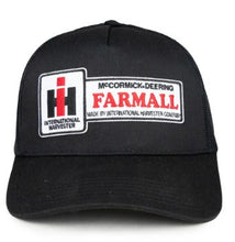 Load image into Gallery viewer, Farmall IH Logo Hat, Black Mesh Trucker Style
