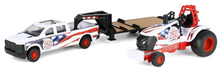 Load image into Gallery viewer, 1/32 Case IH Stars &amp; Stripes Pulling Tractor with Pickup Truck &amp; Gooseneck Trailer
