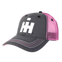 Load image into Gallery viewer, IH Ladies 3D Logo Two Tone Grey &amp; Pink Mesh Back Cap
