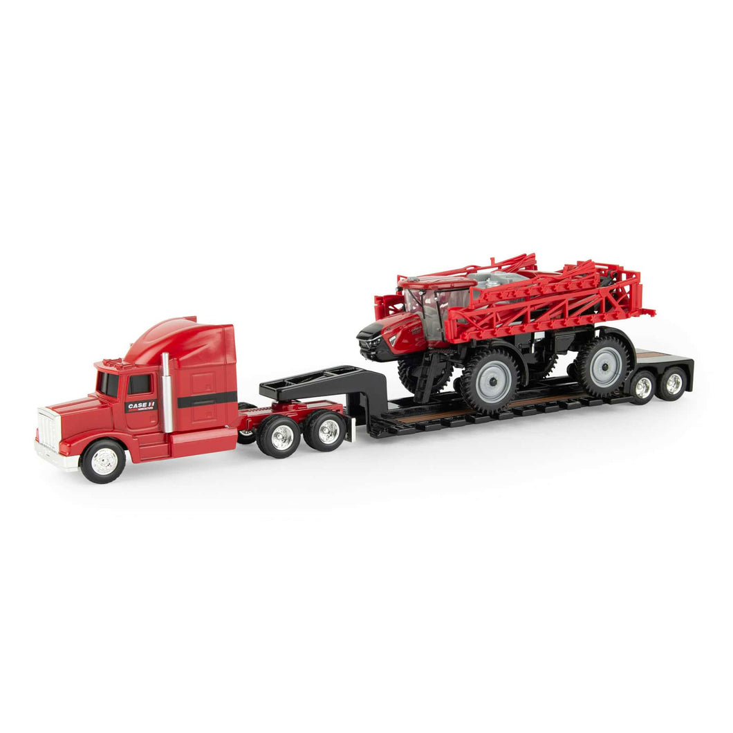 1/64 Case IH Patriot 4350 Sprayer & Semi with Lowboy Trailer