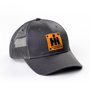 IH Logo Leather Riveted Emblem Grey on Grey Mesh Back