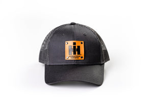 IH Logo Leather Riveted Emblem Grey on Grey Mesh Back