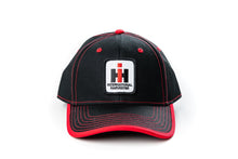 Load image into Gallery viewer, International Harvester IH Logo Hat, Black with Red Accents and Trim
