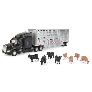 1/32 Peterbilt Semi with Livestock Trailer and Cattle